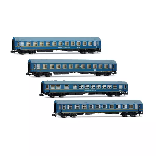 Coffret 4 voitures OSShD Type B « Touristen-Express » livrée bleue - Arnold HN4420 - N 1/160 - DR - Ep III - 2R