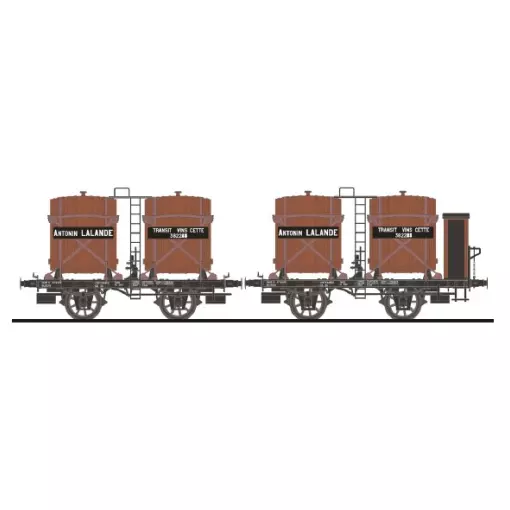 COFFRET DE 2 WAGONS FOUDRES ANTONIN LALANDE - MAKETTE 4515 - HO 1/87 - SNCF - EP II - 2R