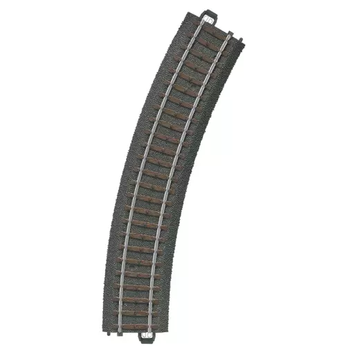 Rail courbe ballasté - Marklin 24130 - HO 1/87 - Code 83 - Voie C - Angle 30° - Rayon 360mm - 3R