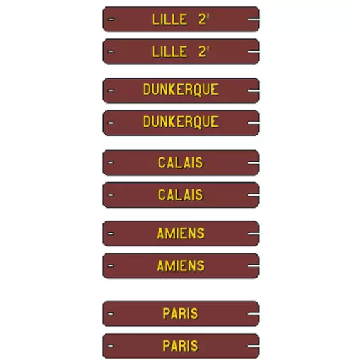 Set de 10 plaques délavées itinéraires voitures postales NORD
