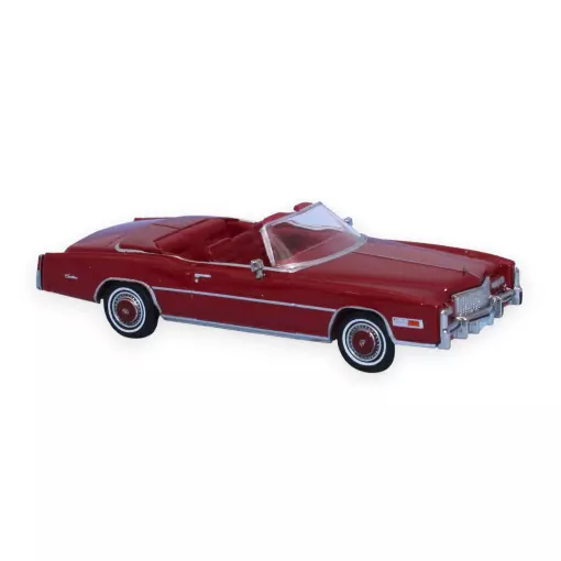 Cadillac Eldorado cabriolet, rouge, intérieur rouge, 1976 - Brekina 19758 - HO 1/87
