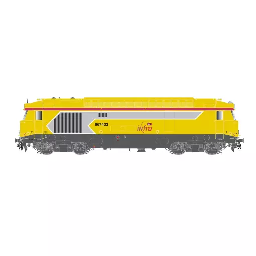 LOCOMOTIVE DIESEL ÉLECTRIQUE BB 667548 "INFRA" - JOUEF HJ2465S - SNCF - HO 1/87 - EP VI - 2R - DCC SON