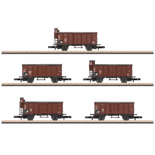 Set 5 Wagons Marchandises G10 - Marklin 86605 - Z: 1/220 - DR - EP. III
