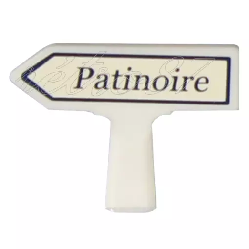 Panneau Michelin d'indication de lieu, vers la gauche : Patinoire - SAI 8440 - HO 1/87