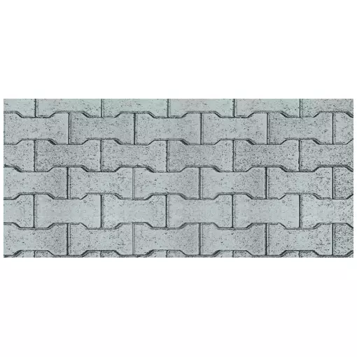 Plaque cartonnée Vollmer 46054 - HO 1/87 - Mur pavé en béton