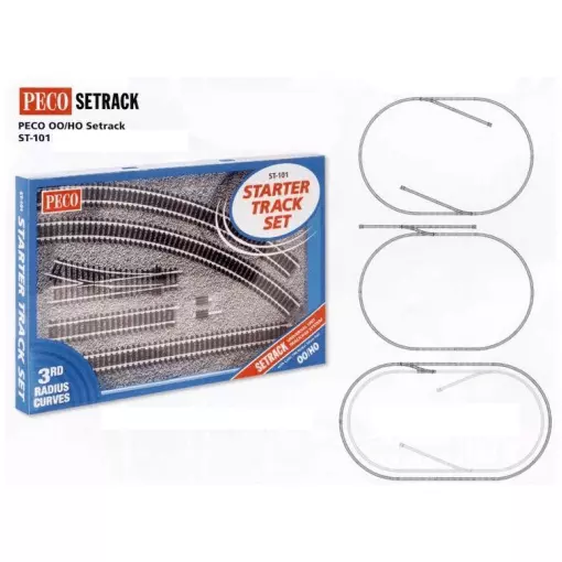 Set di binari e scambi Peco ST101 - HO: 1/87 - Codice 100