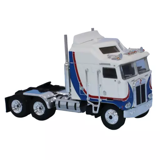 Kenworth K100 Brekina vrachtwagen 85731 - HO: 1/87 - bruin wit/blauwe kleurstelling