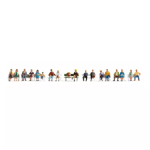 Pack XL | 18 personnages assis Noch 16131 - HO 1/87