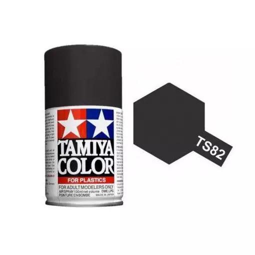 Peinture acrylique en spray - Noir Caoutchouc Mat TS82 - Tamiya 85082 - 100ml