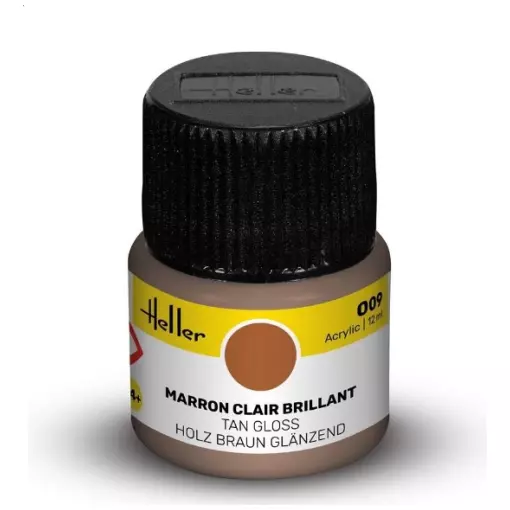 Peinture Acrylique 009 - Marron Clair Brillant - Heller 9009 - 12ML