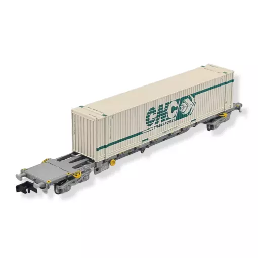 Wagon porte-conteneur 60' "CNC" beige Arnold HN6459 SNCF - N 1/160 - EP V