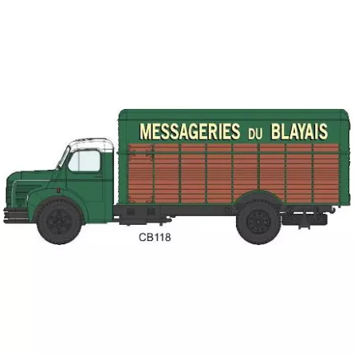 Camion Berliet GLC 6 Fourgon Bois MESSAGERIE DU BLAYAIS - REE MODELS CB118 - HO : 1/87
