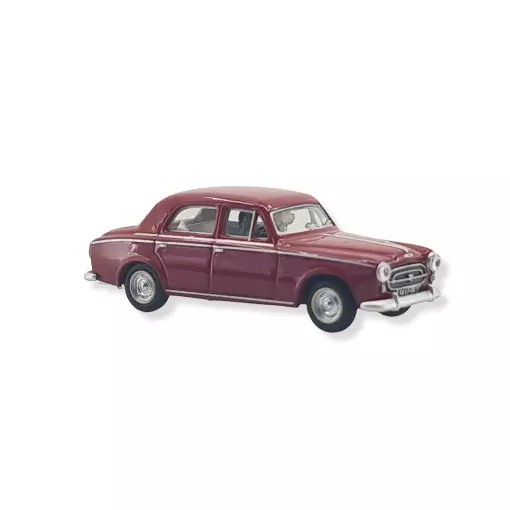 Peugeot 403 car in red livery with 2 figures SAI 1620 - HO : 1/87 -