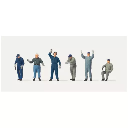 Juego de 6 trabajadores Merten 0212587 cargando mercancías - HO 1/87