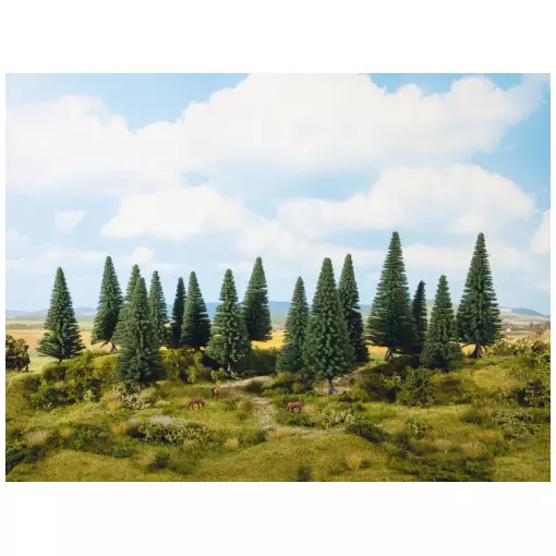 Set di 6 alberi di Natale - NOCH 24642 - O, HO & TT | 140 a 180 mm