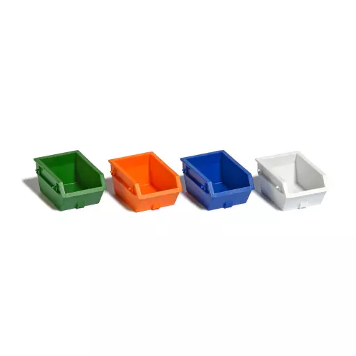 Set of 4 tippers 1.5m³, various colours BUSCH 7752 - HO 1/87
