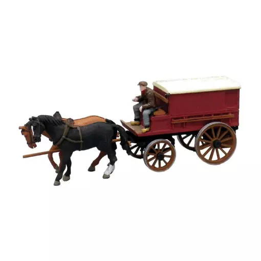 Farmer's cart + 2 horses - Artitec f- HO : 1/87