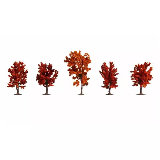 Pack de 5 arbres d'automne Noch 25625 - HO | TT | N | Z - hauteur 80-100 mm