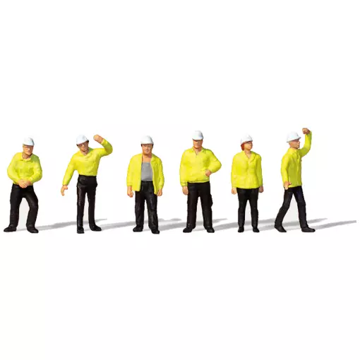 Set of 6 industrial worker figures - Merten 0212588 - HO 1/87