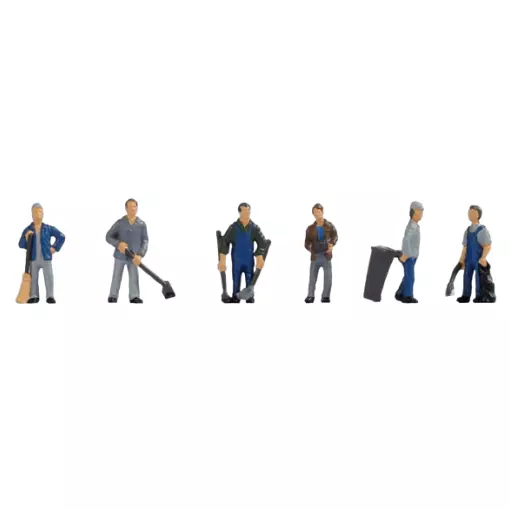 Maintenance service" set of 6 figures and accessories - NOCH 15116 - HO 1/87