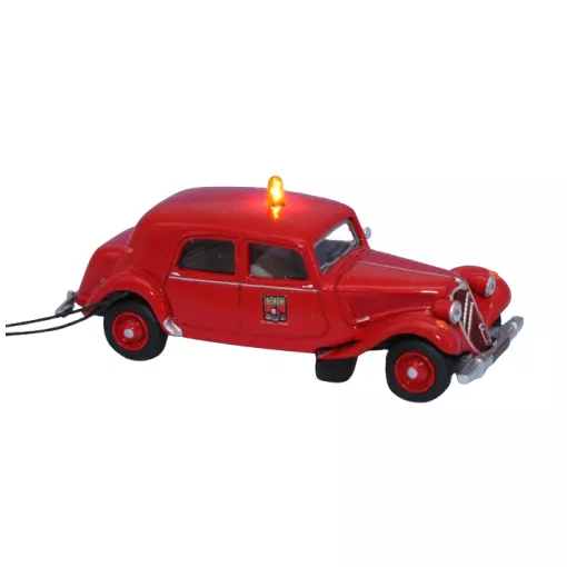 Citroën Traction 11B 1952, Feuerwehr von Paris, mit blinkender Rundumleuchte - Sai 0910 - HO 1/87