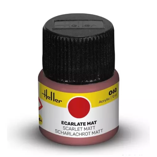 Peinture Acrylique 060 - Mat Ecarlate - Heller 9060 - 12ML