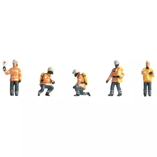 Lot de 5 pompiers époque IV - Set n°3 - Faller 151679 - HO : 1/87 -