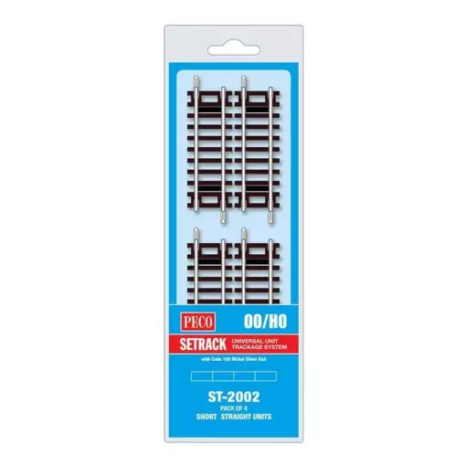 Lot de 4 rails droits 79 mm - Peco ST2002 - HO : 1/87 - Code 100