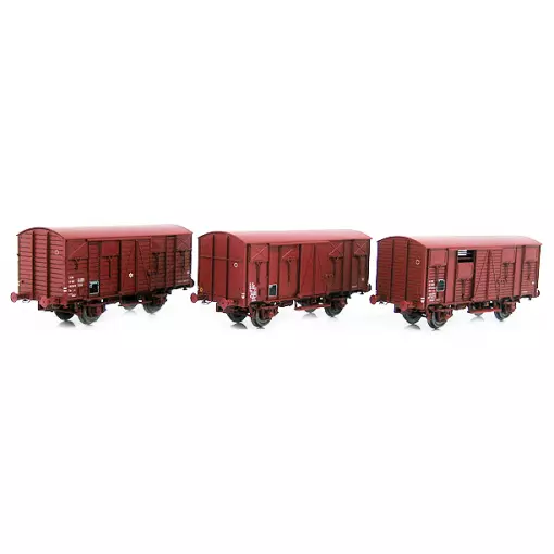 Coffret de 3 wagons couverts OCEM 19/29 - LS MODELS 30261 - HO 1/87