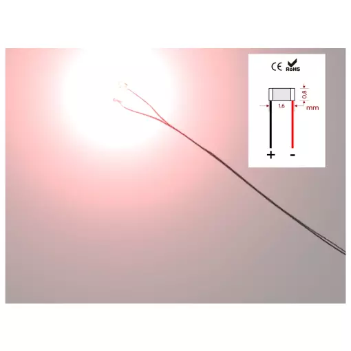 10 leds rouges pré-câblé - Mafen 060302 - Échelle universelle