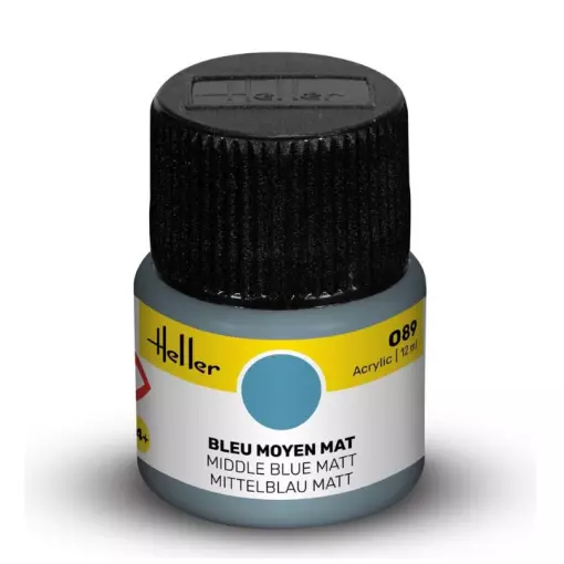 Acrylic pot paint - Heller 9089 - Bleu Moyen mat - 12ml