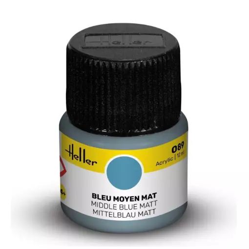 Peinture acrylique en pot - Heller 9089 - Bleu Moyen mat - 12ml