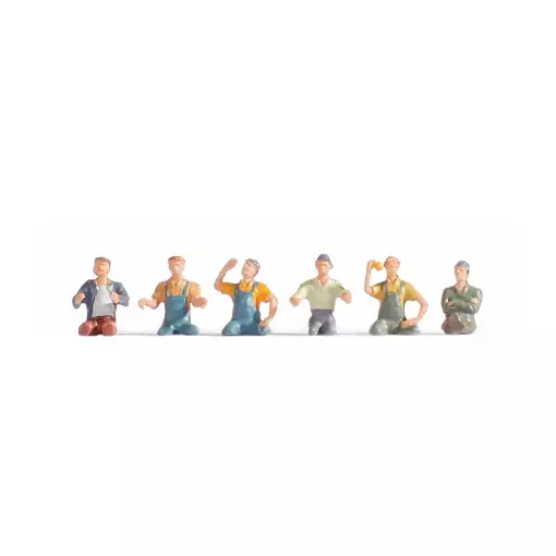 Pack de 6 personnages Chauffeurs et copilotes de camions - Noch 15244 - HO 1/87