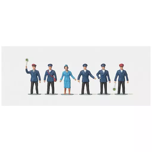 Lot de 6 personnages "Personnel ferroviaire" - Merten 0210908 - HO 1/87