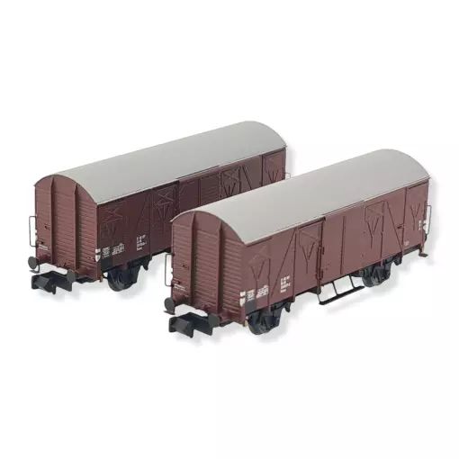 Set 2 wagons couverts Gs ARNOLD HN6521 - DB - N 1/160 - EP IV