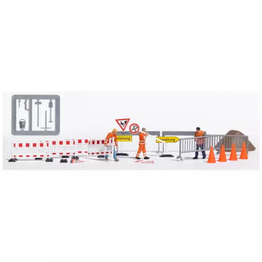 Scénette "Installation de barrières" - Busch 79900 - HO 1/87