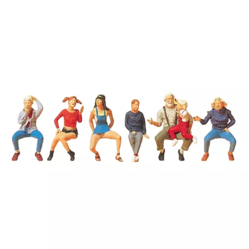 Set 7 Preiser 10536 meerlingfiguren - HO 1:87