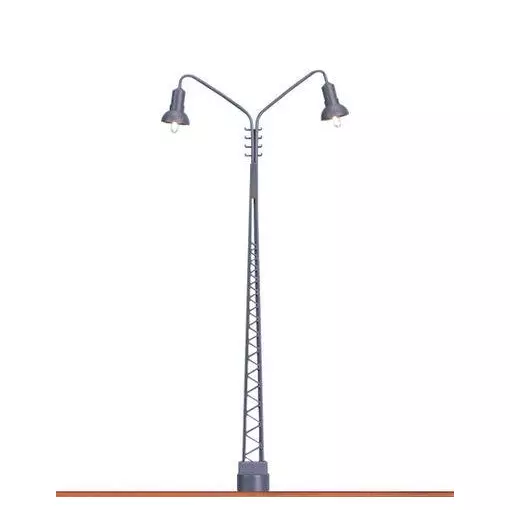 Lampadaire double à LED avec mat en fer treillis - HO 1/87 - Brawa 84019