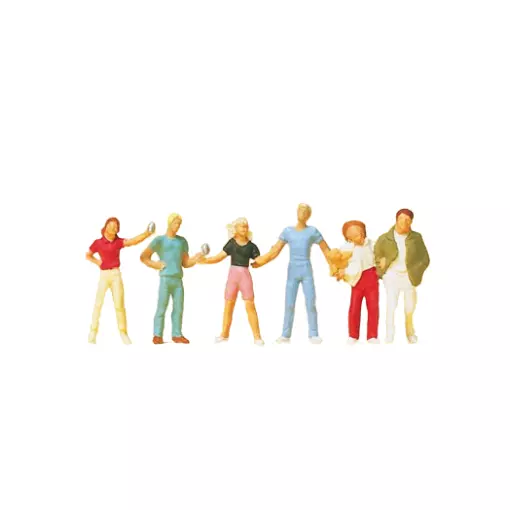 Set of 6 young passers-by - Preiser 14065 - HO 1:87