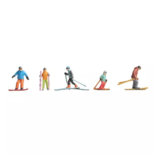 Pack of 6 winter sports figures FALLER 151650 - HO 1/87