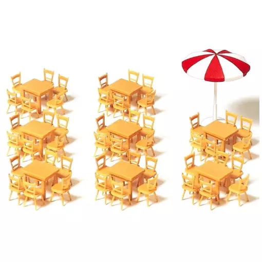 Set de terrasse - Preiser 17201 - HO 1/87 - 57 pièces