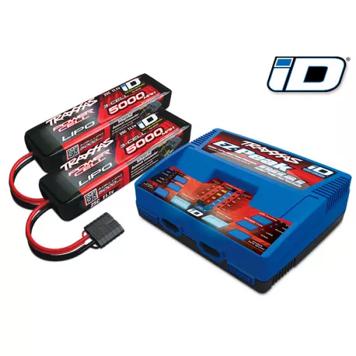 Pack chargeur EZ-Peak Dual + 2 Lipo 3S 5000 mAh - Traxxas 2990G