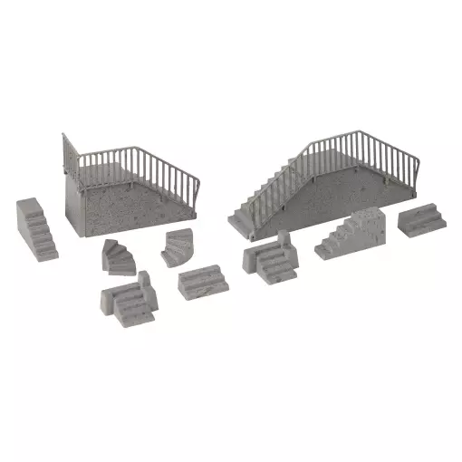 Set of grey stone staircases Faller 180378 - HO: 1/87 - EP I