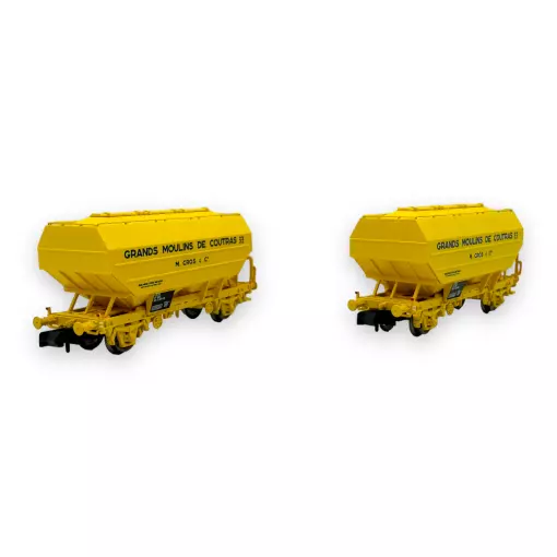 Set 2 Getreidewaggons - Ree Modelle NW-320 - N 1/160 - SNCF - Ep IV - 2R