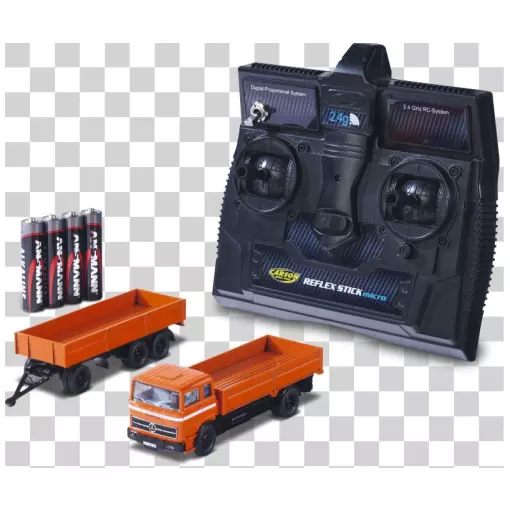 Camion Plateau Mercedes-Benz 1620 avec Remorque - Carson 500504159 - 1/87