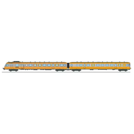 Autorail RGP 1 orange et gris métallisé, XBD 2724 + remorque XRABx 7724 - Ree Modèles NW360 - N 1/160 - SNCF - Ep IV - Analogique - 2R