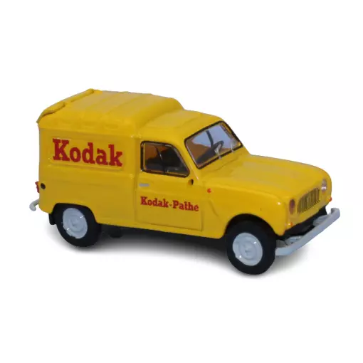 Voiture Renault 4 Fourgonnette, Kodak livrée jaune SAI 2450 - HO : 1/87 -