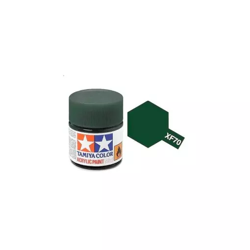 Peinture acrylique en pot  - Vert Foncé MAT XF70 - TAMIYA 81770 - 10ml