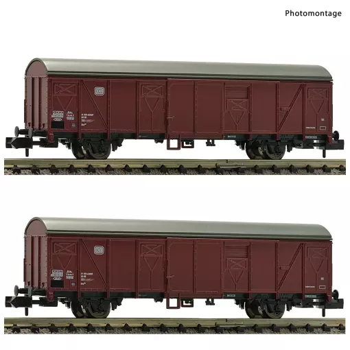 Set de 2 wagons couverts Fleischmann 831514 - N 1/160 - DB - EP IV