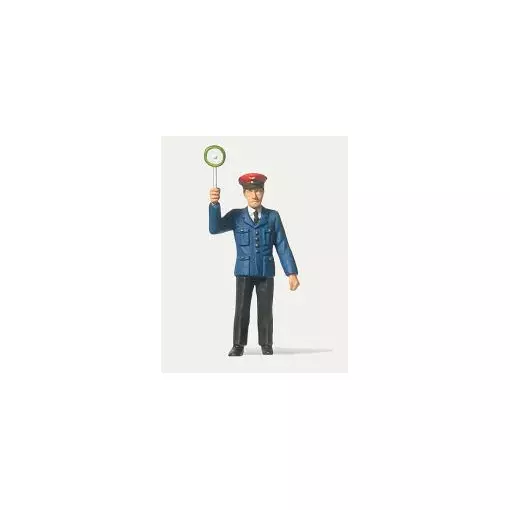 Figurine Chef de Gare avec Signal Levé - Merten 0240007 - G : 1/22.5